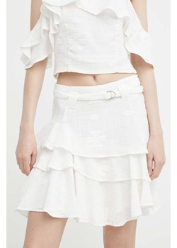 IRO spódnica bawełniana kolor biały mini rozkloszowana ze sklepu ANSWEAR.com w kategorii Spódnice - zdjęcie 172152860