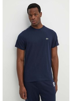 Lacoste t-shirt bawełniany męski kolor granatowy gładki ze sklepu ANSWEAR.com w kategorii T-shirty męskie - zdjęcie 172153052