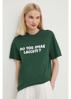 Lacoste t-shirt bawełniany kolor zielony z nadrukiem ze sklepu ANSWEAR.com w kategorii T-shirty męskie - zdjęcie 172153082
