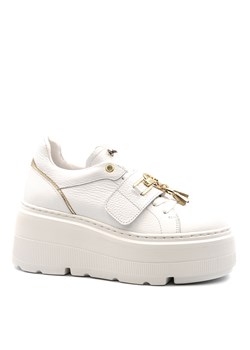 Białe sneakersy z ozdobą i zapięciem na rzep 254S ze sklepu NESCIOR w kategorii Buty sportowe damskie - zdjęcie 172153314