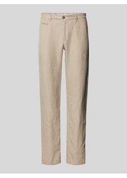 Spodnie lniane z kieszeniami z tyłu ze sklepu Peek&Cloppenburg  w kategorii Spodnie męskie - zdjęcie 172154802