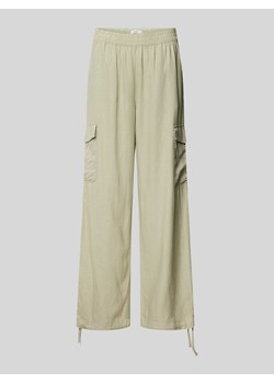 Spodnie cargo z mieszanki wiskozy i lnu w jednolitym kolorze ze sklepu Peek&Cloppenburg  w kategorii Spodnie damskie - zdjęcie 172155411