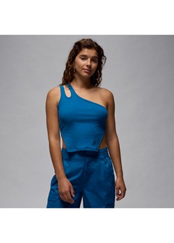 Damska prążkowana koszulka bez rękawów o asymetrycznym kroju Jordan - Niebieski ze sklepu Nike poland w kategorii Bluzki damskie - zdjęcie 172155591