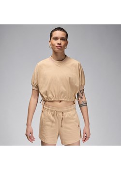 Damska krótka koszulka z dzianiny Jordan - Brązowy ze sklepu Nike poland w kategorii Bluzki damskie - zdjęcie 172155623