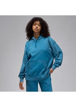 Damska bluza z kapturem z efektem sprania Jordan Flight Fleece - Niebieski ze sklepu Nike poland w kategorii Bluzy damskie - zdjęcie 172155663