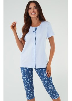 Bawełniana piżama damska niebieska Lady, Kolor niebieski-wzór, Rozmiar S, Italian Fashion ze sklepu Primodo w kategorii Piżamy damskie - zdjęcie 172157193