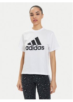 adidas T-Shirt Floral Graphic Big Logo IN7314 Biały Regular Fit ze sklepu MODIVO w kategorii Bluzki damskie - zdjęcie 172159112