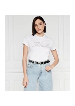 Karl Lagerfeld T-shirt rhinestone | Regular Fit ze sklepu Gomez Fashion Store w kategorii Bluzki damskie - zdjęcie 172159983