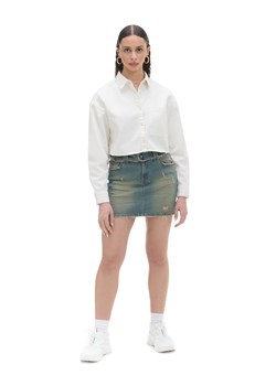 Cropp - Jeansowa spódnica mini - niebieski ze sklepu Cropp w kategorii Spódnice - zdjęcie 172160910