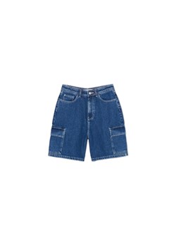Cropp - Jeansowe bermudy z wysokim stanem - niebieski ze sklepu Cropp w kategorii Szorty - zdjęcie 172161022