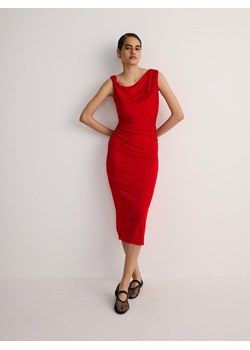 Reserved - Sukienka z drapowaniem - czerwony ze sklepu Reserved w kategorii Sukienki - zdjęcie 172161160