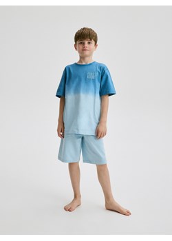 Reserved - Bawełniana piżama z szortami - jasnoniebieski ze sklepu Reserved w kategorii Piżamy dziecięce - zdjęcie 172161504