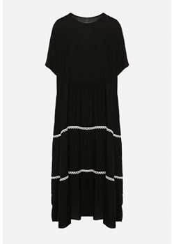 Czarna Bawełniana Sukienka z Krótkim Rękawem Camola ze sklepu Born2be Odzież w kategorii Sukienki - zdjęcie 172162441