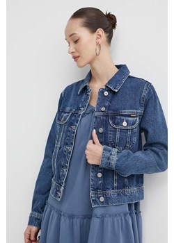 Superdry kurtka jeansowa damska kolor niebieski przejściowa ze sklepu ANSWEAR.com w kategorii Kurtki damskie - zdjęcie 172162722