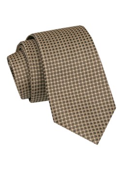 Modny Krawat Męski - Alties - Beżowy w Drobny Wzór KRALTS1055 ze sklepu JegoSzafa.pl w kategorii Krawaty - zdjęcie 172162893