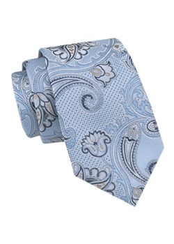 Modny Krawat Męski - Alties - Jasnoniebieski, Wzór Orientalny KRALTS1081 ze sklepu JegoSzafa.pl w kategorii Krawaty - zdjęcie 172162931
