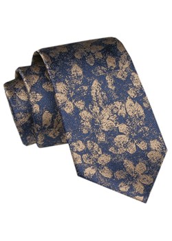 Modny Krawat Męski - Alties - Niebieski w Beżowe Kwiatki KRALTS1053 ze sklepu JegoSzafa.pl w kategorii Krawaty - zdjęcie 172162951