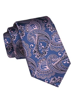 Modny Krawat Męski - Alties - Niebieski z Jasnofioletowymi Akcentami KRALTS1051 ze sklepu JegoSzafa.pl w kategorii Krawaty - zdjęcie 172162961