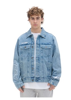 Cropp - Jeansowa kurtka z nadrukami - niebieski ze sklepu Cropp w kategorii Bluzy męskie - zdjęcie 172163254
