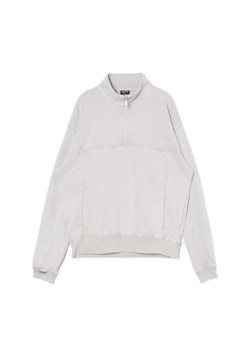 Cropp - Biała bluza ze stójką - jasny szary ze sklepu Cropp w kategorii Bluzy męskie - zdjęcie 172163262