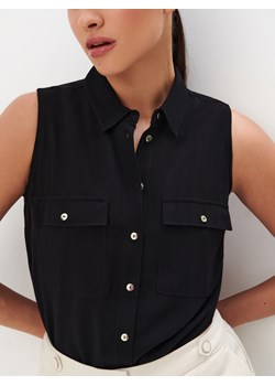 Mohito - Czarna koszula bez rękawów - czarny ze sklepu Mohito w kategorii Koszule damskie - zdjęcie 172163511