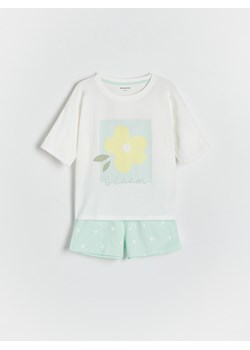 Reserved - Dwuczęściowa piżama z nadrukiem - jasnozielony ze sklepu Reserved w kategorii Piżamy dziecięce - zdjęcie 172163664