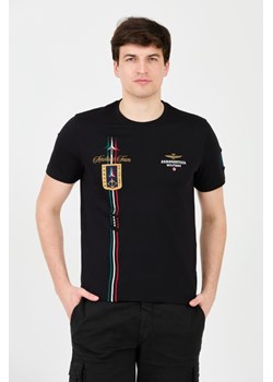 AERONAUTICA MILITARE Czarny t-shirt Frecce Tricolori Short Sleeve, Wybierz rozmiar XXL ze sklepu outfit.pl w kategorii T-shirty męskie - zdjęcie 172163842