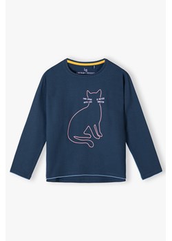 Bawełniana bluzka dla dziewczynki z kotkiem ze sklepu 5.10.15 w kategorii Bluzki dziewczęce - zdjęcie 172164723