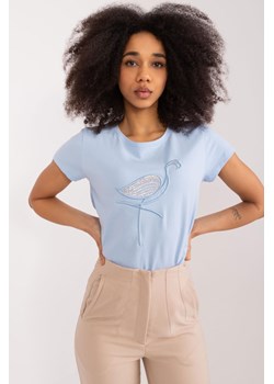 T-Shirt Z Bawełny jasny niebieski ze sklepu 5.10.15 w kategorii Bluzki damskie - zdjęcie 172164733