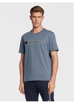Champion T-Shirt Script Logo Embroidery 218007 Błękitny Regular Fit ze sklepu MODIVO w kategorii T-shirty męskie - zdjęcie 172165764