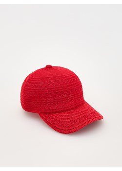 Reserved - Pleciona czapka z daszkiem - czerwony ze sklepu Reserved w kategorii Czapki zimowe damskie - zdjęcie 172167821