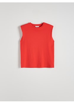 Reserved - T-shirt z poduszkami na ramionach - czerwony ze sklepu Reserved w kategorii Bluzki damskie - zdjęcie 172167900
