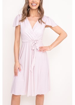 Jasnobeżowa Sukienka brokatowa GENVELI ze sklepu TONO w kategorii Sukienki - zdjęcie 172168100