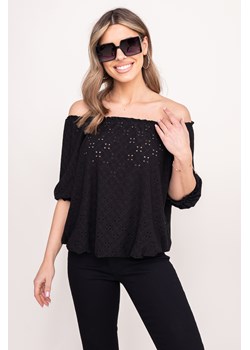 Czarna Bluzka ESTEMI ze sklepu TONO w kategorii Bluzki damskie - zdjęcie 172168241
