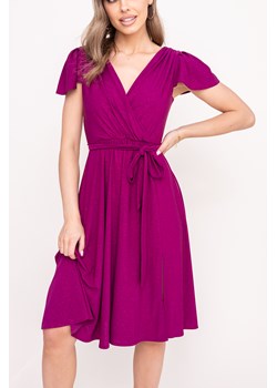 Śliwkowa Sukienka brokatowa GENVELI ze sklepu TONO w kategorii Sukienki - zdjęcie 172168323
