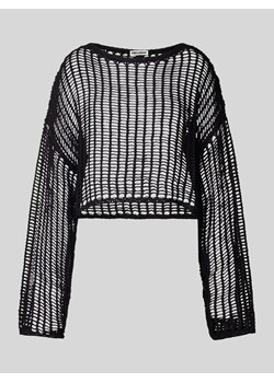 Sweter krótki z dzianiny z ażurowym wzorem ze sklepu Peek&Cloppenburg  w kategorii Swetry damskie - zdjęcie 172171203