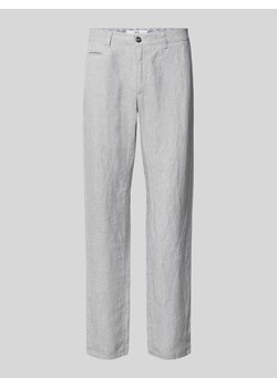 Spodnie lniane z kieszeniami z tyłu ze sklepu Peek&Cloppenburg  w kategorii Spodnie męskie - zdjęcie 172171331