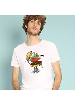 WOOOP Koszulka &quot;Burger greeting&quot; w kolorze białym ze sklepu Limango Polska w kategorii T-shirty męskie - zdjęcie 172171794