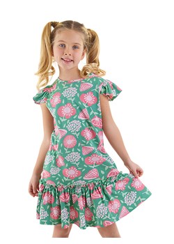 Denokids Sukienka &quot;Pink Flowers&quot; w kolorze zielono-różowym ze sklepu Limango Polska w kategorii Sukienki dziewczęce - zdjęcie 172171893