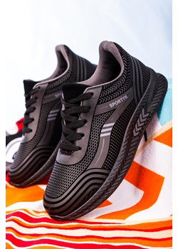 Czarne buty sportowe sznurowane Casu 20Y01/G ze sklepu Casu.pl w kategorii Buty sportowe damskie - zdjęcie 172175011