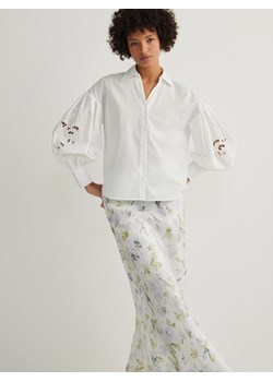 Reserved - Koszula z ozdobnymi rękawami - biały ze sklepu Reserved w kategorii Koszule damskie - zdjęcie 172175892