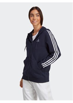 adidas Bluza Essentials 3-Stripes IC9918 Granatowy Regular Fit ze sklepu MODIVO w kategorii Bluzy damskie - zdjęcie 172178391