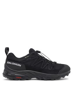 Sneakersy Salomon X Ward Leather GORE-TEX L47182300 Czarny ze sklepu eobuwie.pl w kategorii Buty trekkingowe męskie - zdjęcie 172179273