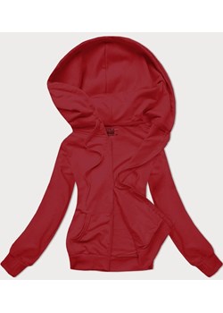 Rozpinana bluza damska z kapturem czerwona (W08-18) ze sklepu goodlookin.pl w kategorii Bluzy damskie - zdjęcie 172179791