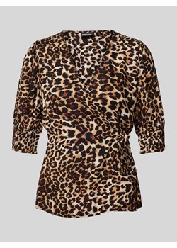 Bluzka kopertowa ze zwierzęcym nadrukiem model ‘TALA’ ze sklepu Peek&Cloppenburg  w kategorii Bluzki damskie - zdjęcie 172182754