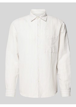 Koszula lniana o kroju regular fit ze wzorem w paski ze sklepu Peek&Cloppenburg  w kategorii Koszule męskie - zdjęcie 172183211