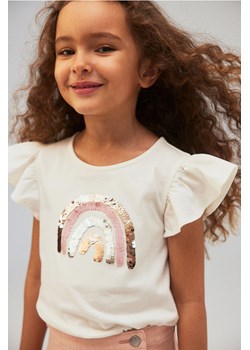 H & M - Top z falbankowym rękawem - Biały ze sklepu H&M w kategorii Bluzki dziewczęce - zdjęcie 172183511