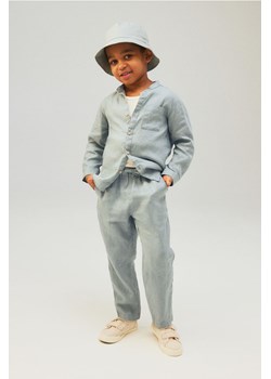 H & M - Lniane spodnie bez zapięcia - Turkusowy ze sklepu H&M w kategorii Spodnie chłopięce - zdjęcie 172183560