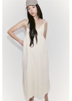 H & M - Nylonowa sukienka z wiązaniem - Beżowy ze sklepu H&M w kategorii Sukienki - zdjęcie 172183570