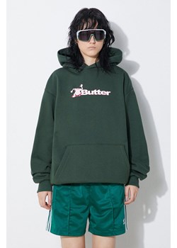 Butter Goods bluza kolor zielony z kapturem z nadrukiem BGQ1241802 ze sklepu PRM w kategorii Bluzy męskie - zdjęcie 172185074